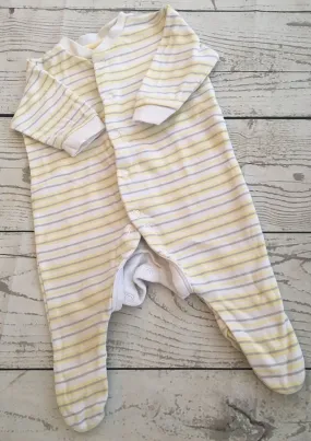 0-3 Months Striped Sleepsuit