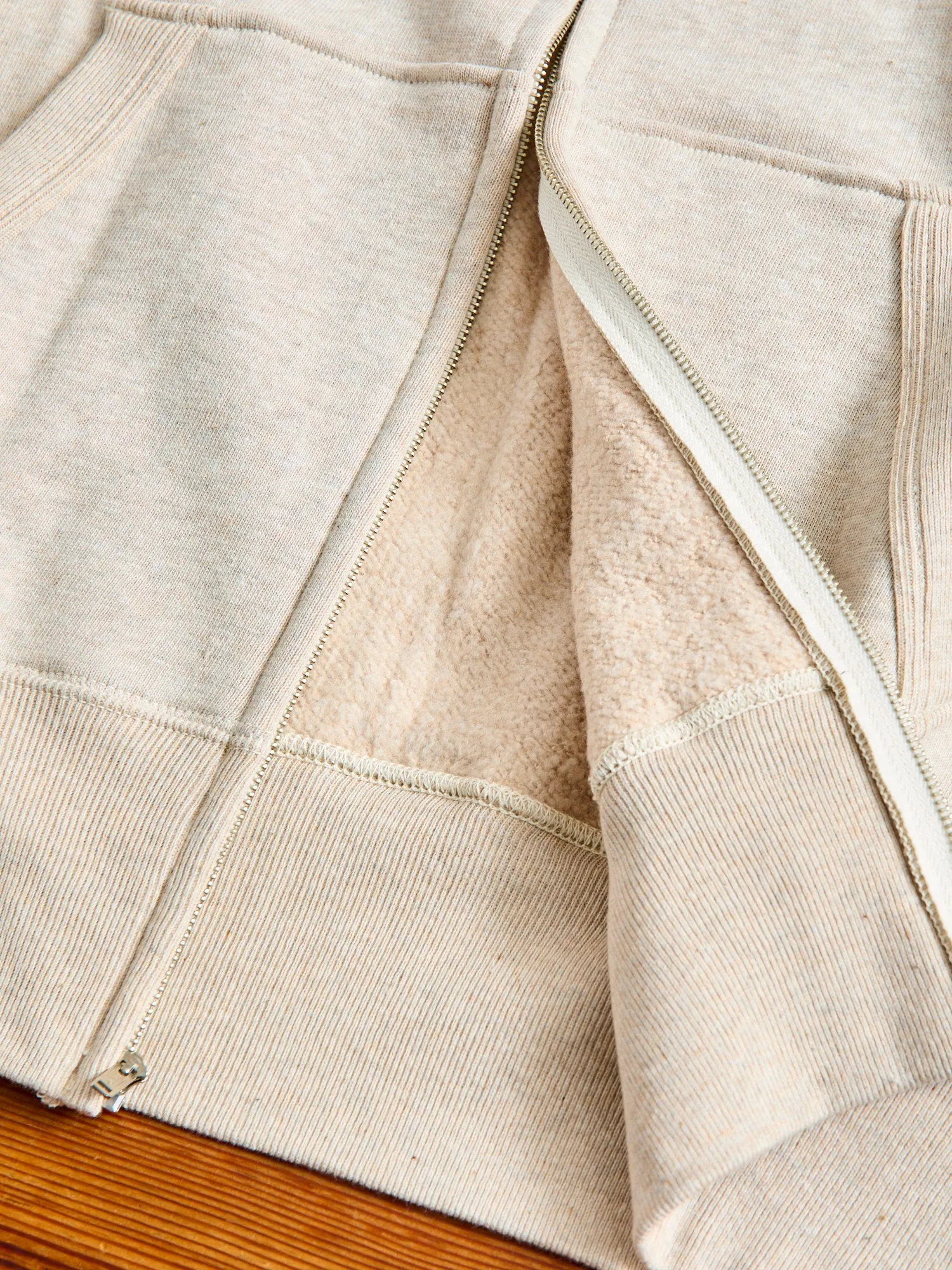 451 Loopwheel Zip Hoodie in Oatmeal