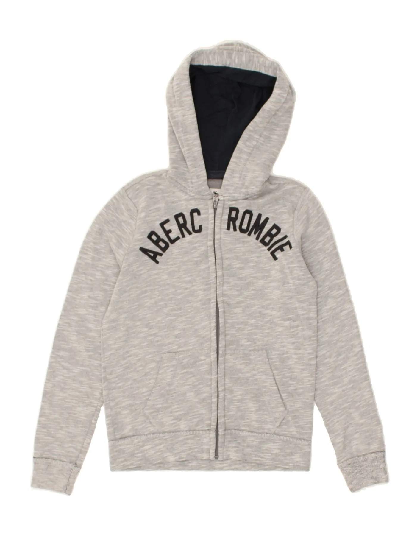 ABERCROMBIE & FITCH Boys Graphic Zip Hoodie Sweater 9-10 Years Grey