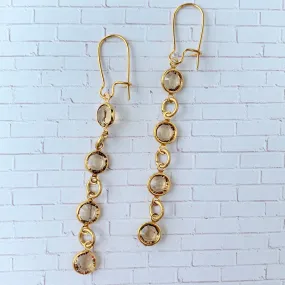 Apricot Swarovski Amulet Drop Earrings