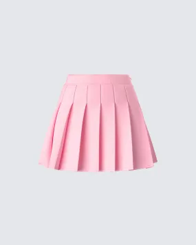 Bella Pink Pleated Mini Skirt