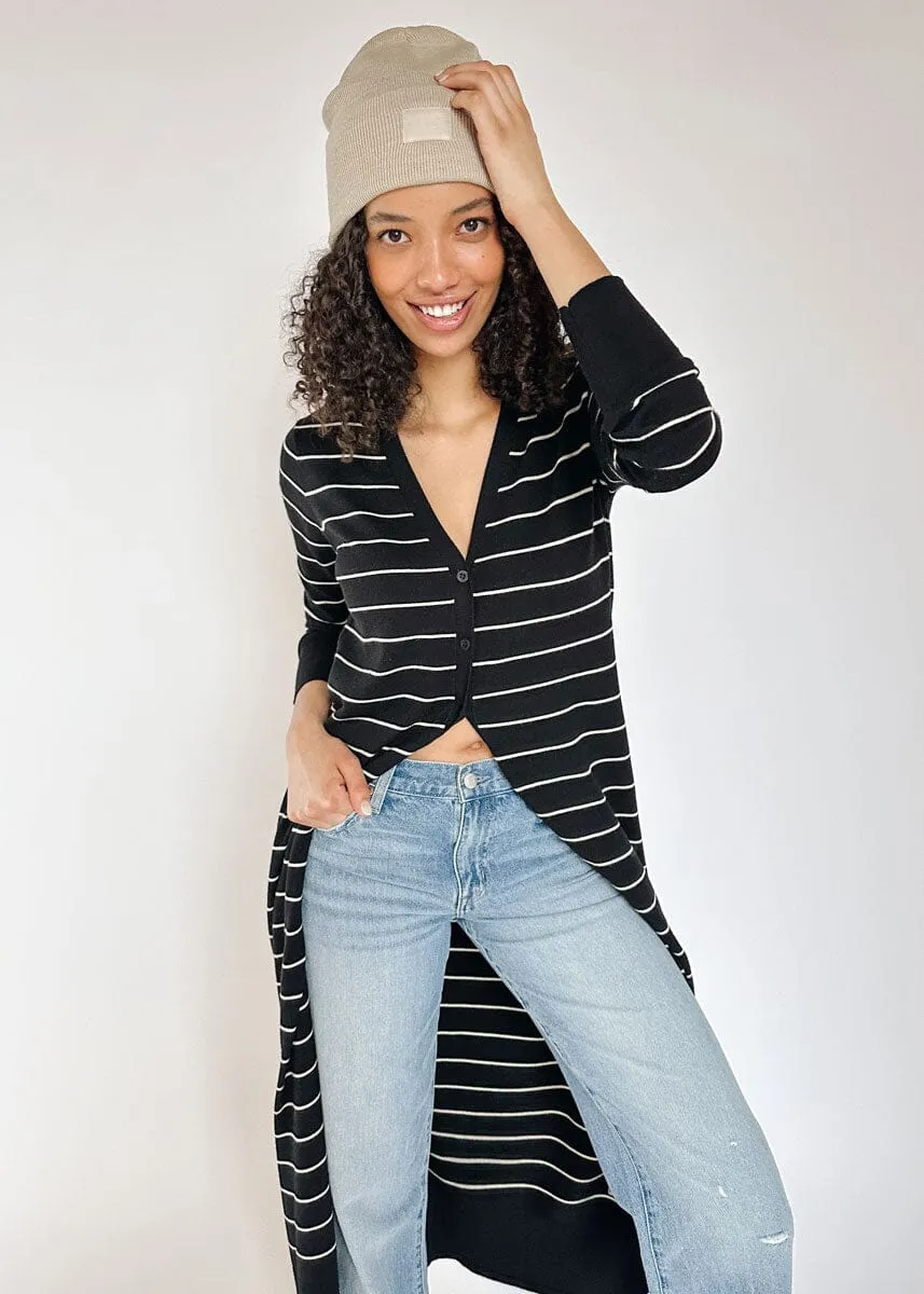 Bellini Stripe Cardigan - Black