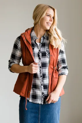 Buffalo Plaid Roll Sleeve Top - FINAL SALE