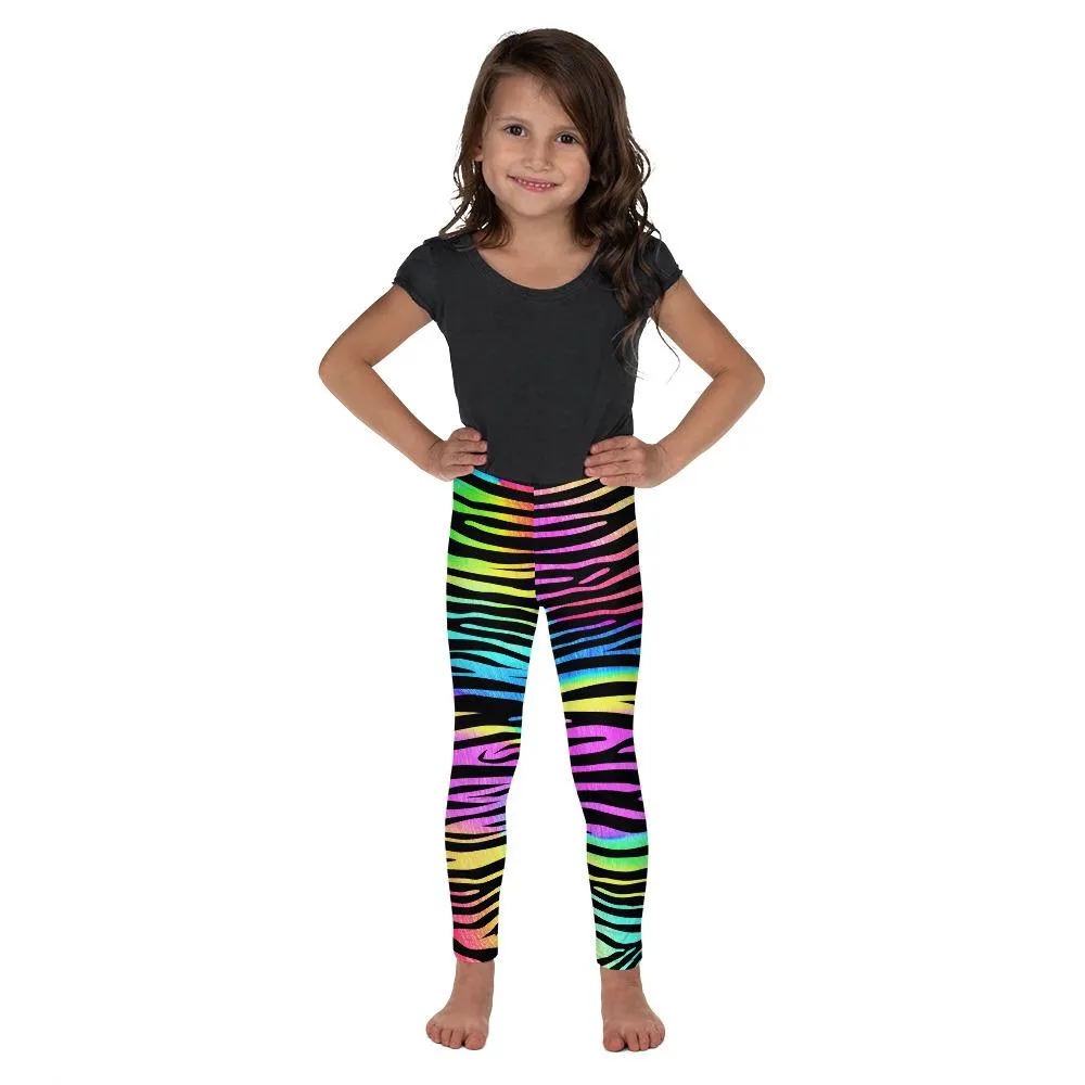 Colorful Zebra Striped Kid's Leggings