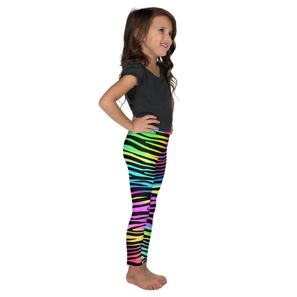 Colorful Zebra Striped Kid's Leggings