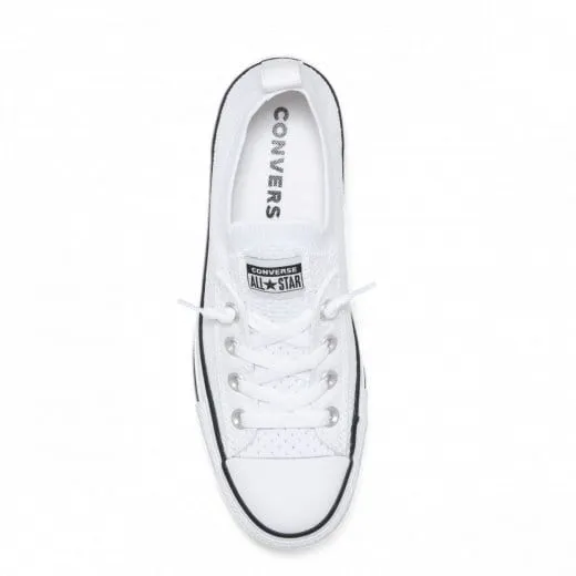 CONVERSE WOMEN'S CHUCK TAYLOR ALL STAR SHORELINE KNIT SLIP LOW TOP WHITE SHOE