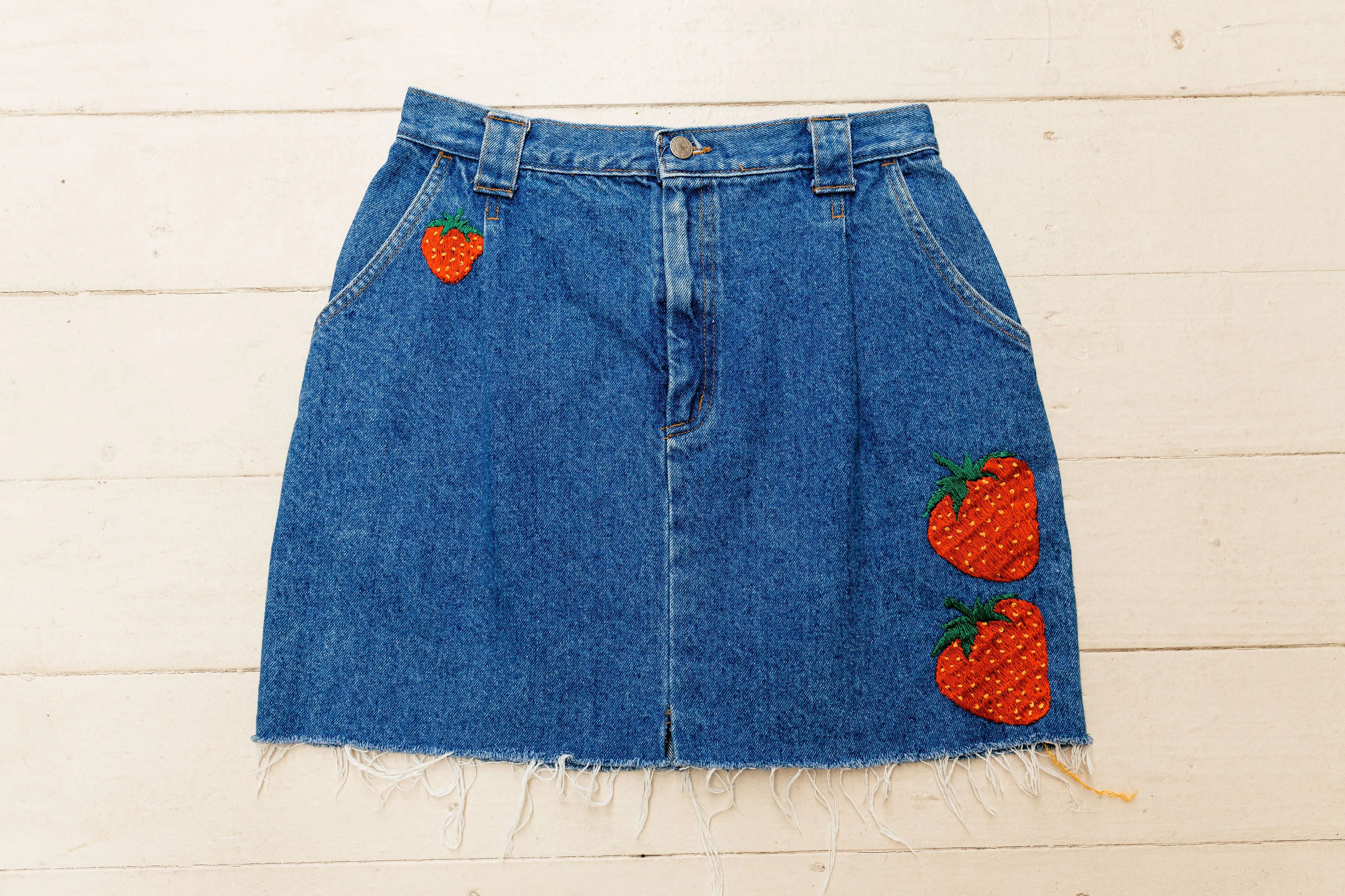 Denim Strawberry Skirt "Prism Collection"