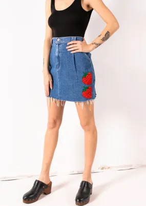 Denim Strawberry Skirt "Prism Collection"