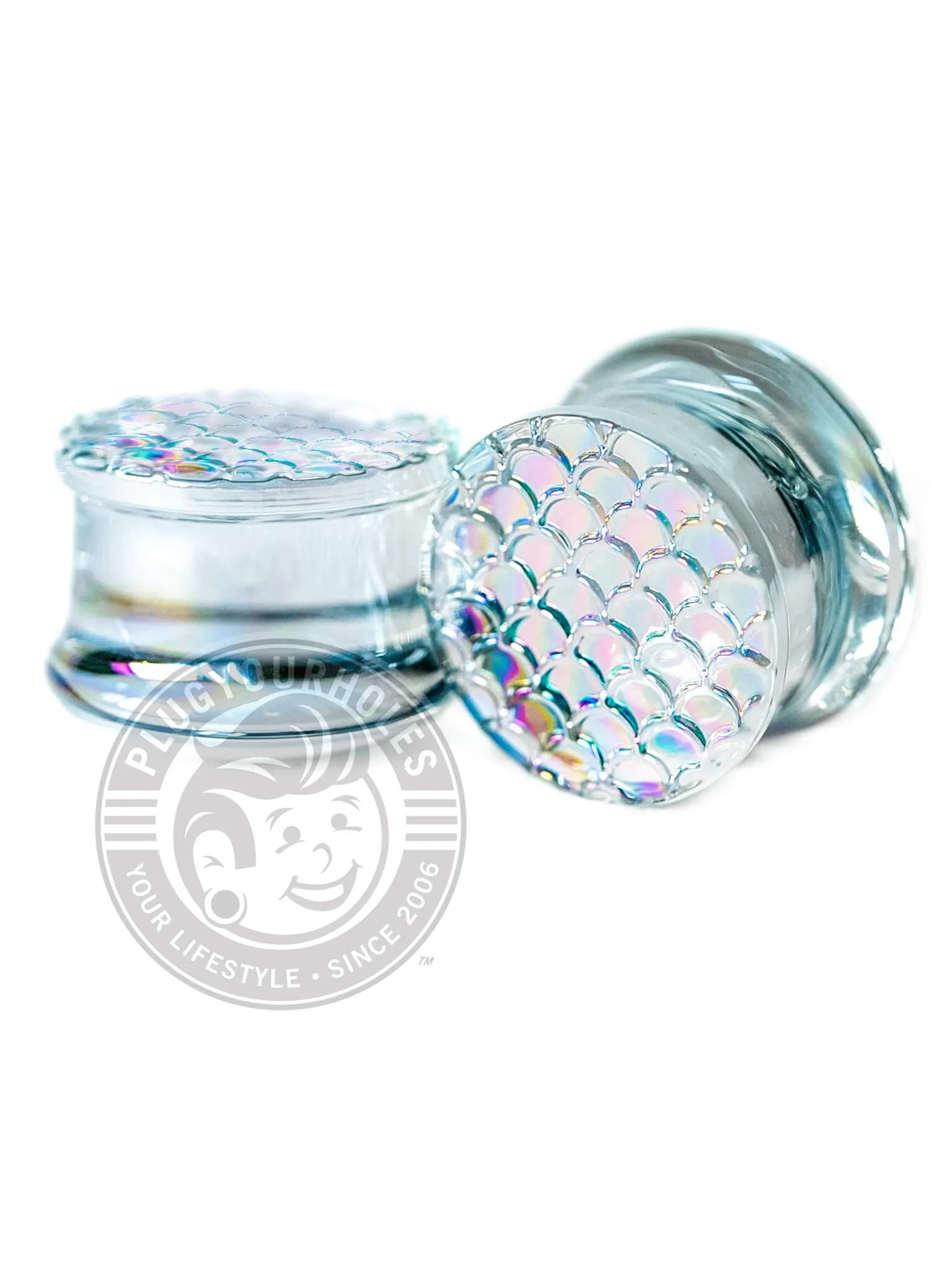 Dragon Scale Aurora Pyrex Glass Plugs