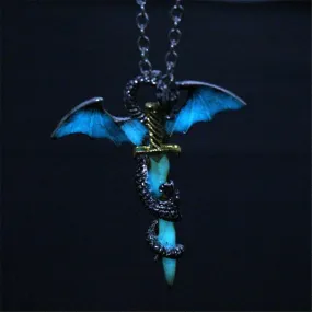 Dragon Sword Glow In The Dark Necklace