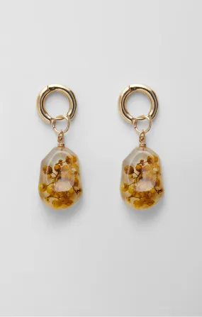 Floral Resin Huggie Hoop Earrings