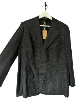 Fred Guttman Black Pinstripe Tailored Suit Jacket