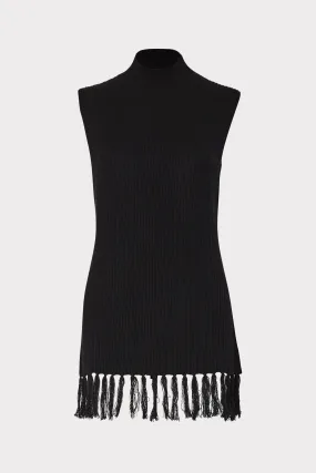 Fringe Mock Neck Shell