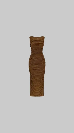 House of CB Laurie Coffee Crystallised Maxi Dress