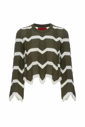 La Double J Chevron Crop Sweater