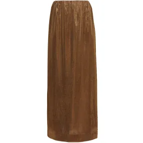 LAMÉ MAXI SKIRT "HEDA" IN ORANGE BROWN