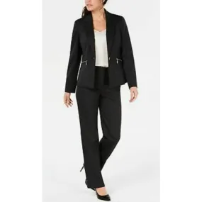 Le Suit Zip Pocket Jacket & Pants Suit Black