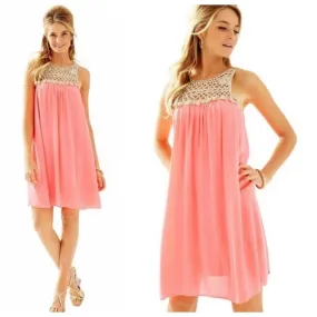 Lilly Pulitzer Rachelle Dress in Pink Sun Ray Large