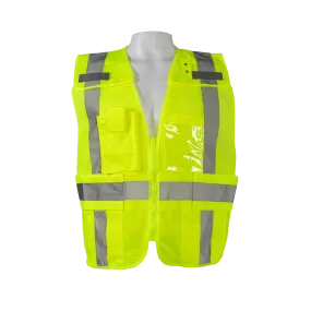 LVM2-LPSV ANSI Class 2 All Lime Mesh Expandable 5-Point Breakaway Public Safety Vest