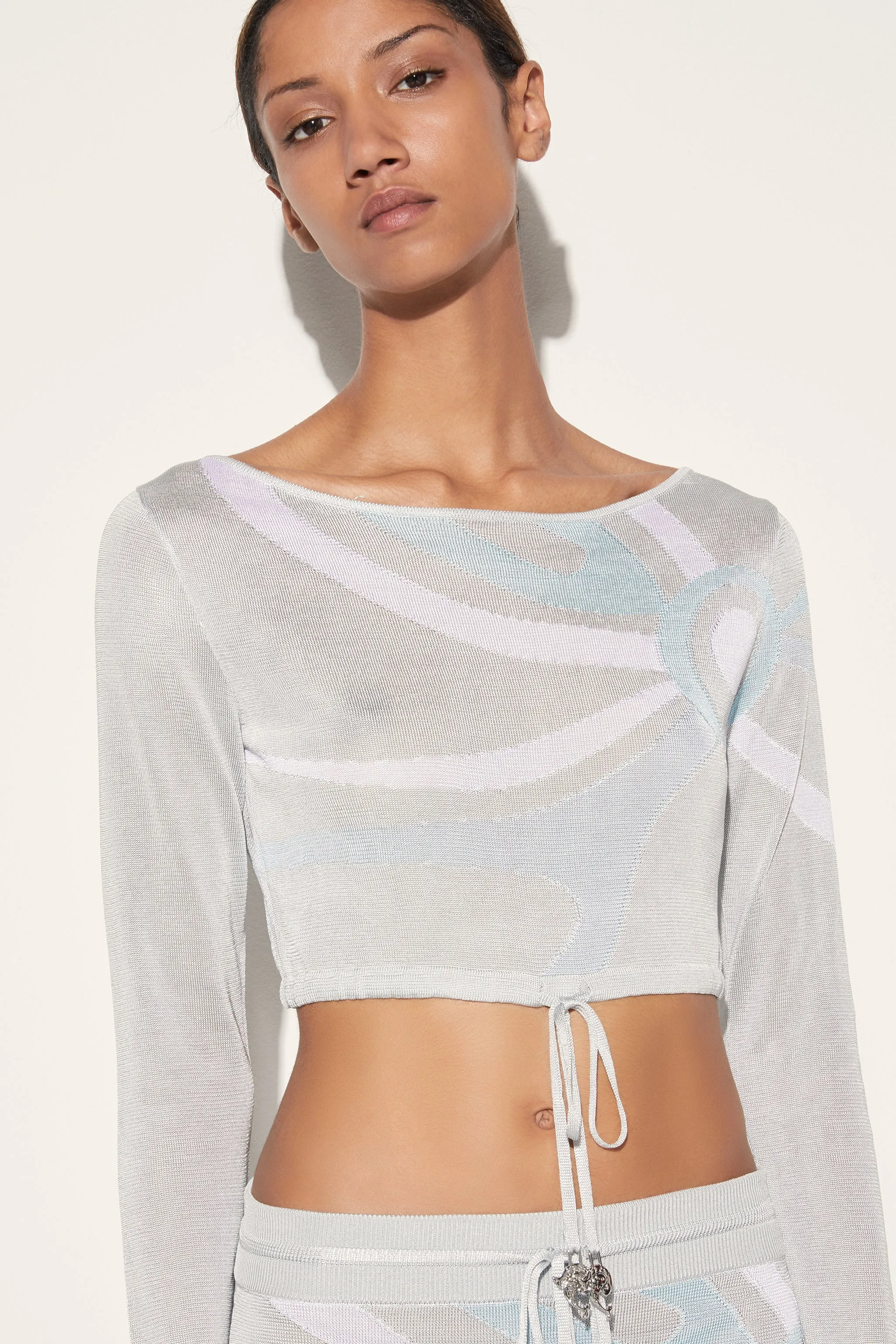 Marmo-Jacquard Crop Top