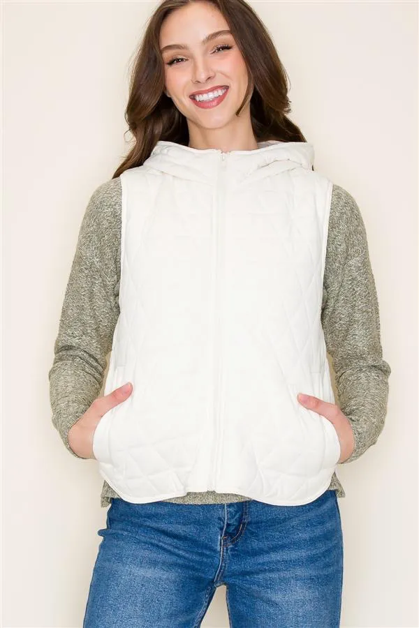 Quilted Hooded Vests - 3 Colors!