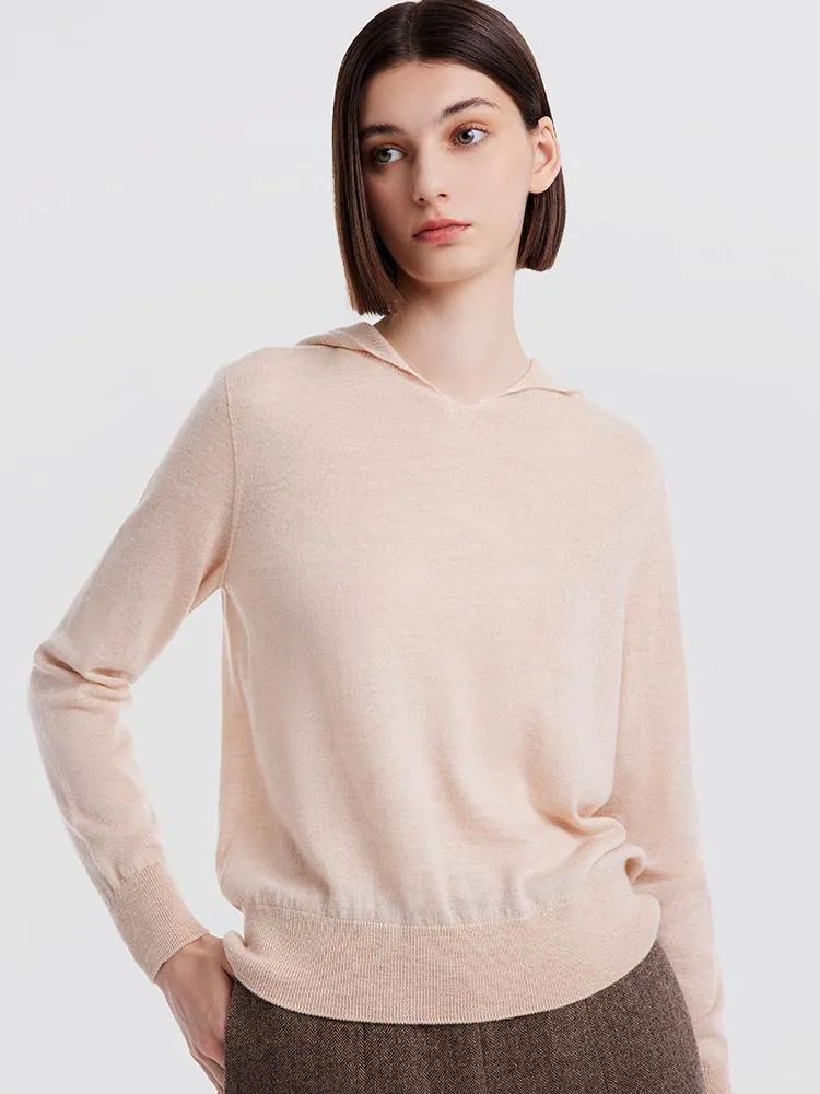 Seamless Hooded Wool Sweater