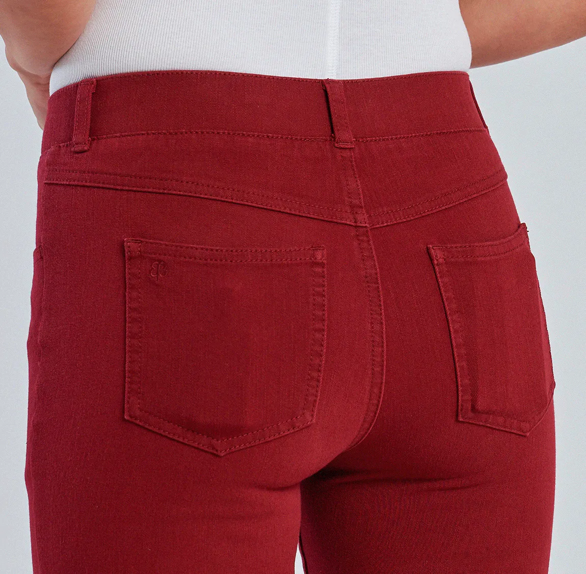 Straight-Leg | 4-Pocket Betabrand Yoga Denim (Oxblood)