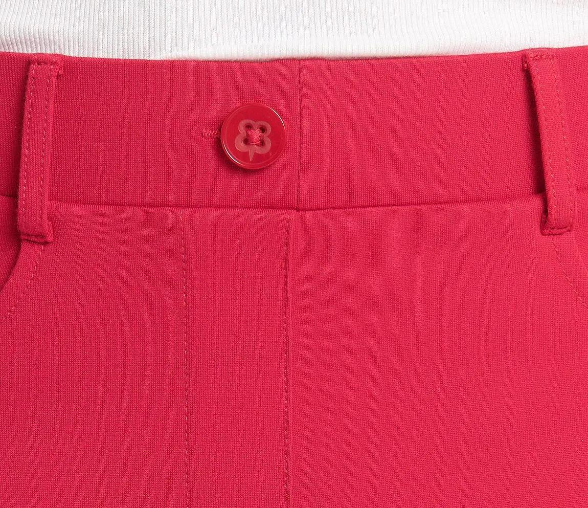 Straight-Leg | 7-Pocket Dress Pant Yoga Pants (Poinsettia)