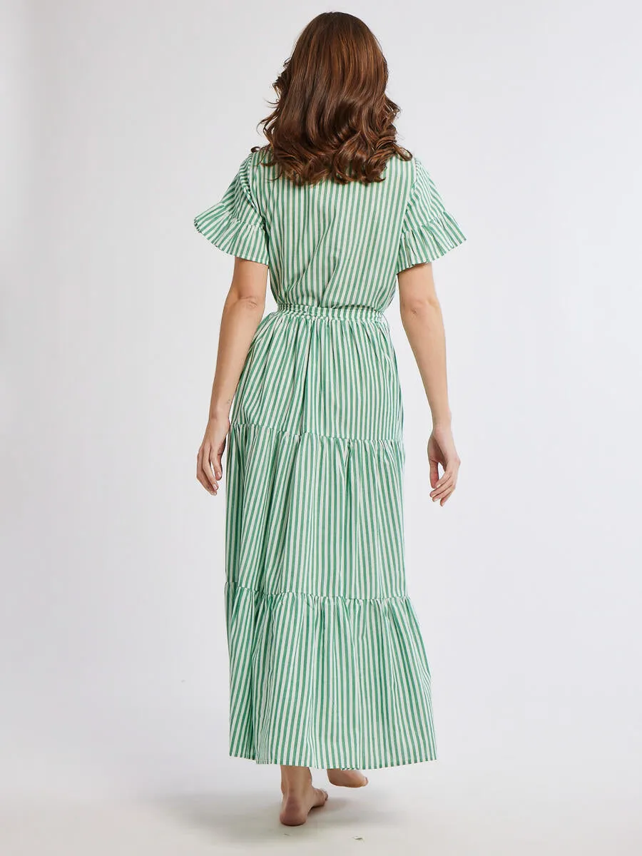 Victoria Maxi Dress - Kelly Stripe