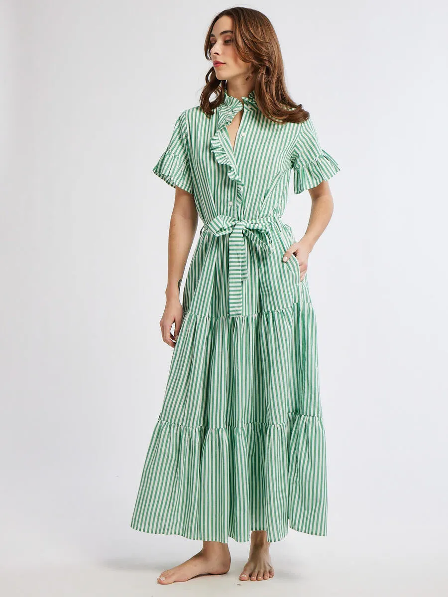 Victoria Maxi Dress - Kelly Stripe