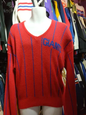 Vintage 80s NEW YORK GIANTS Cliff Engle NFL Pinstripe Sweater L