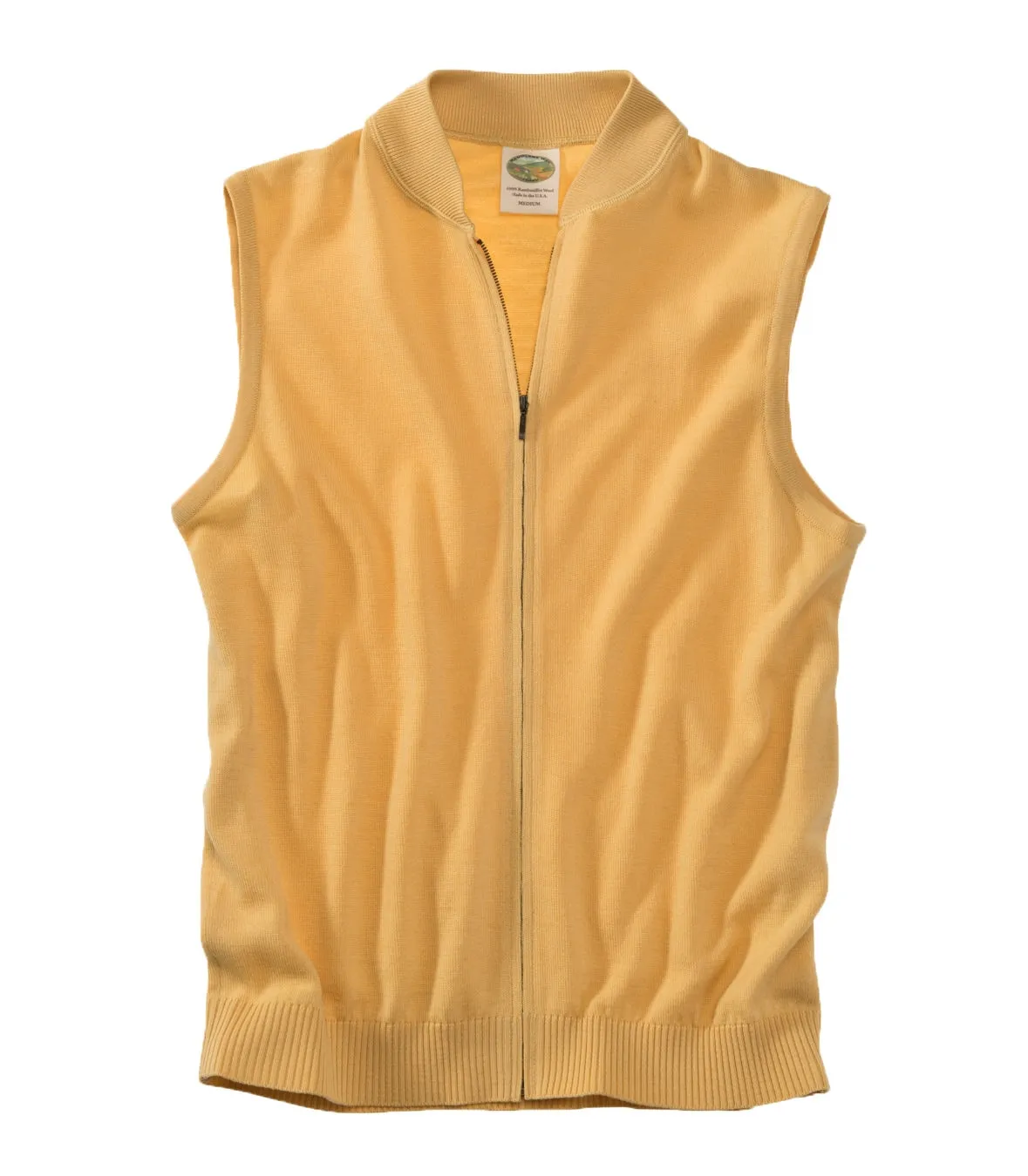 Wool Zip Front Vest Sweater